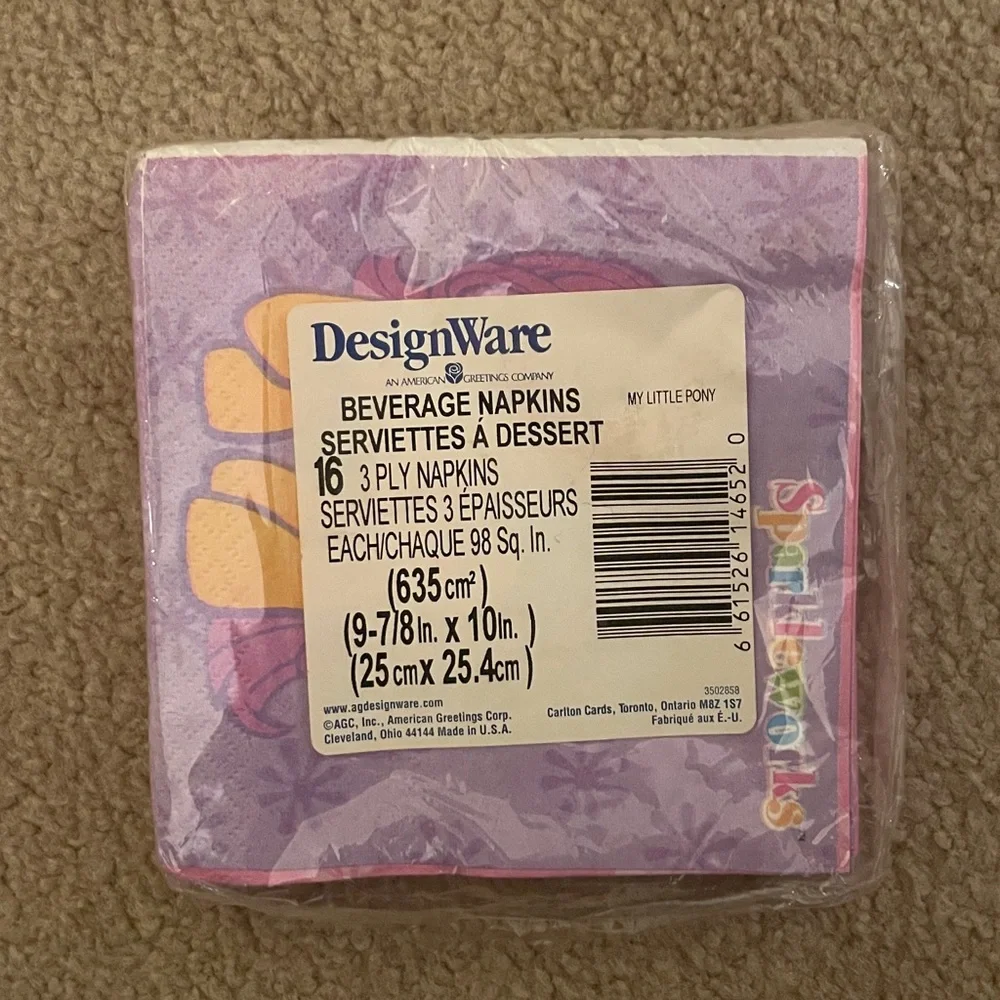 Vintage Design Ware My Little Pony Rainbow Dash Dessert Party Napkins